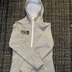 Gray Hooded Jacket with Logo